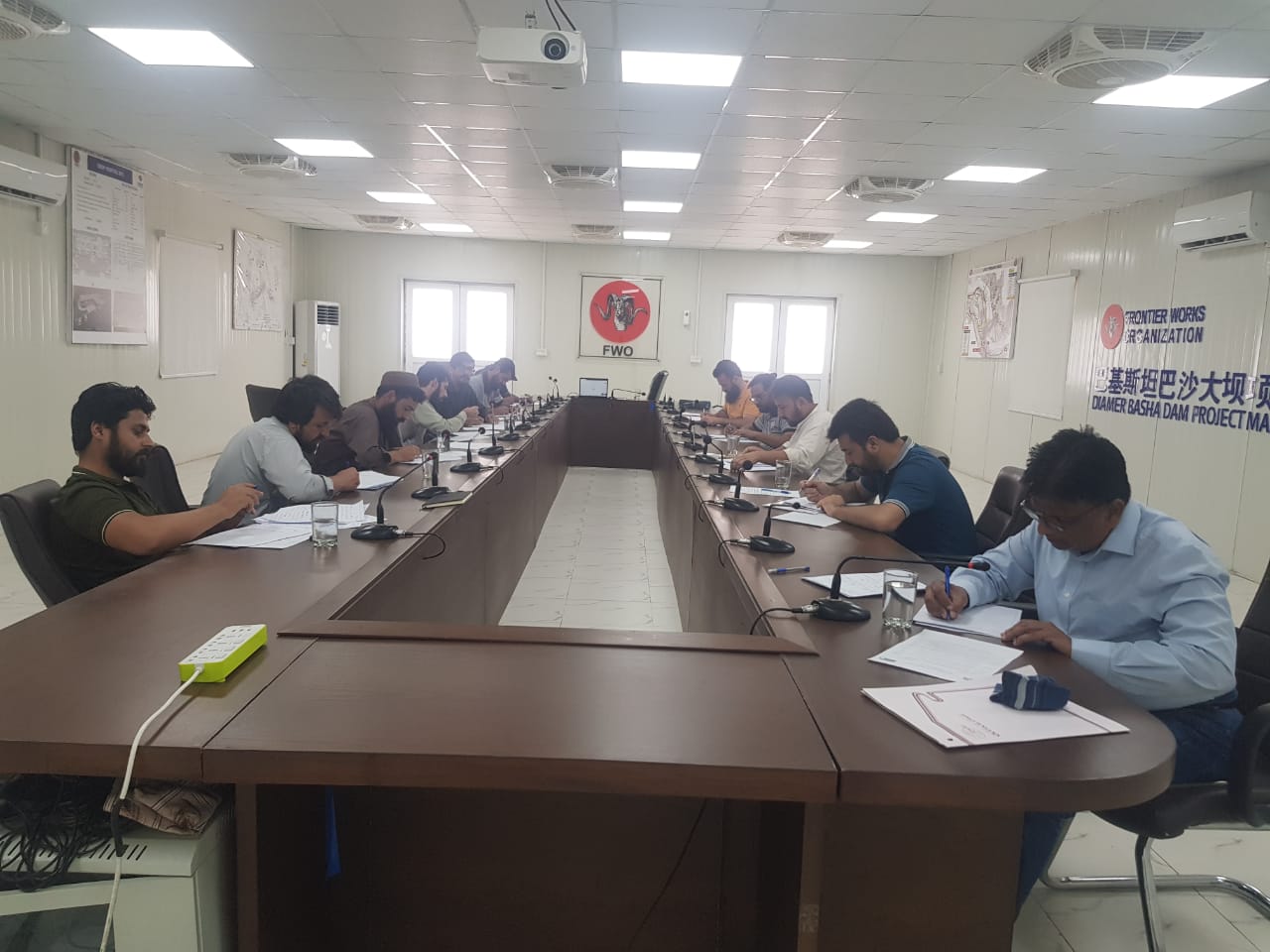 Aspirants in written exams after completion of three months Course "Tunneling Engineering Practices" organized by TIP in collaboration with Geoscientist Society Gilgit - Baltistan, at FWO Camp, Diamer Basha Dam project.
